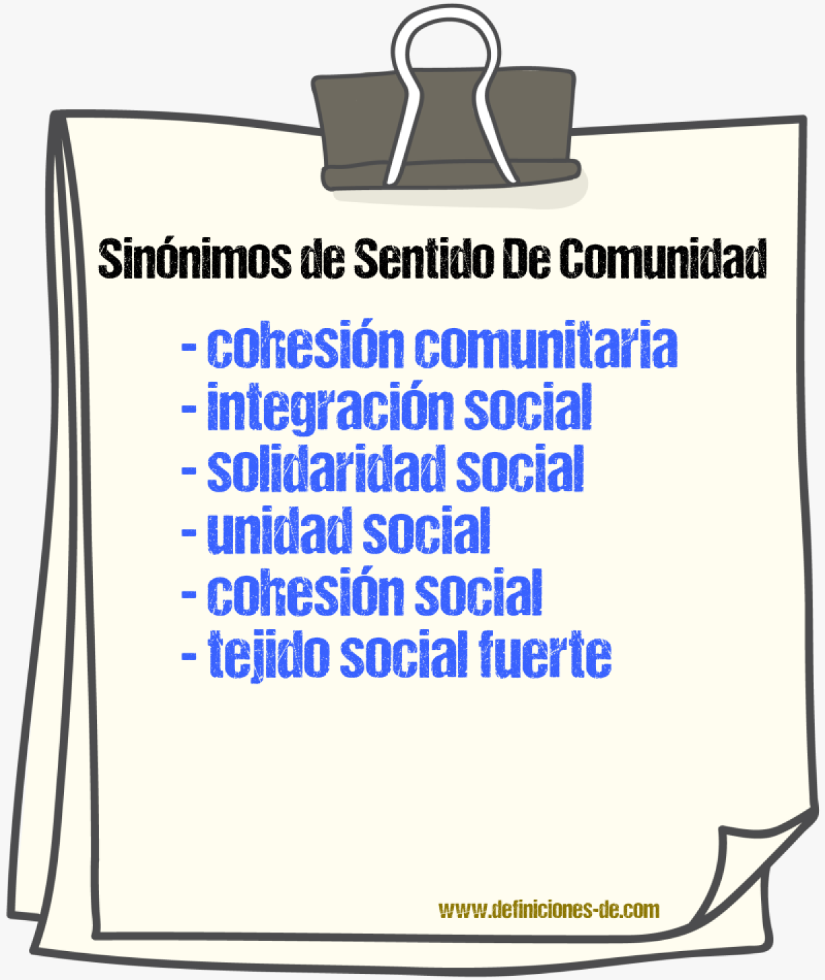 Sinónimos de sentido de comunidad