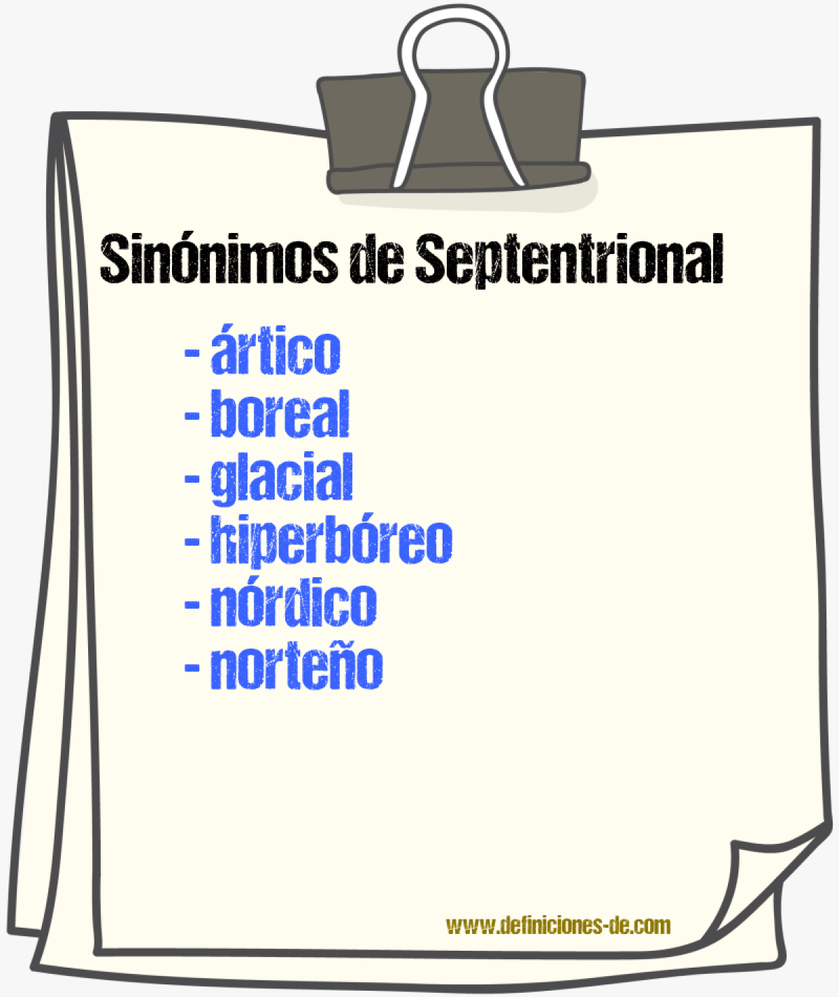 Sinnimos de septentrional