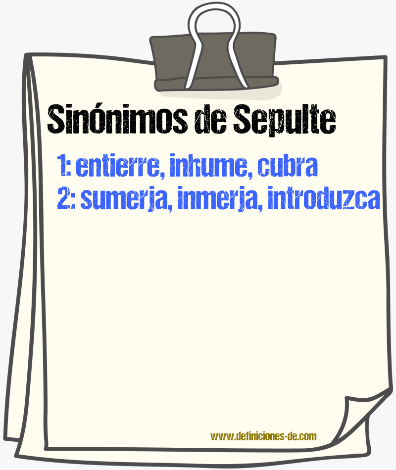 Sinónimos de sepulte