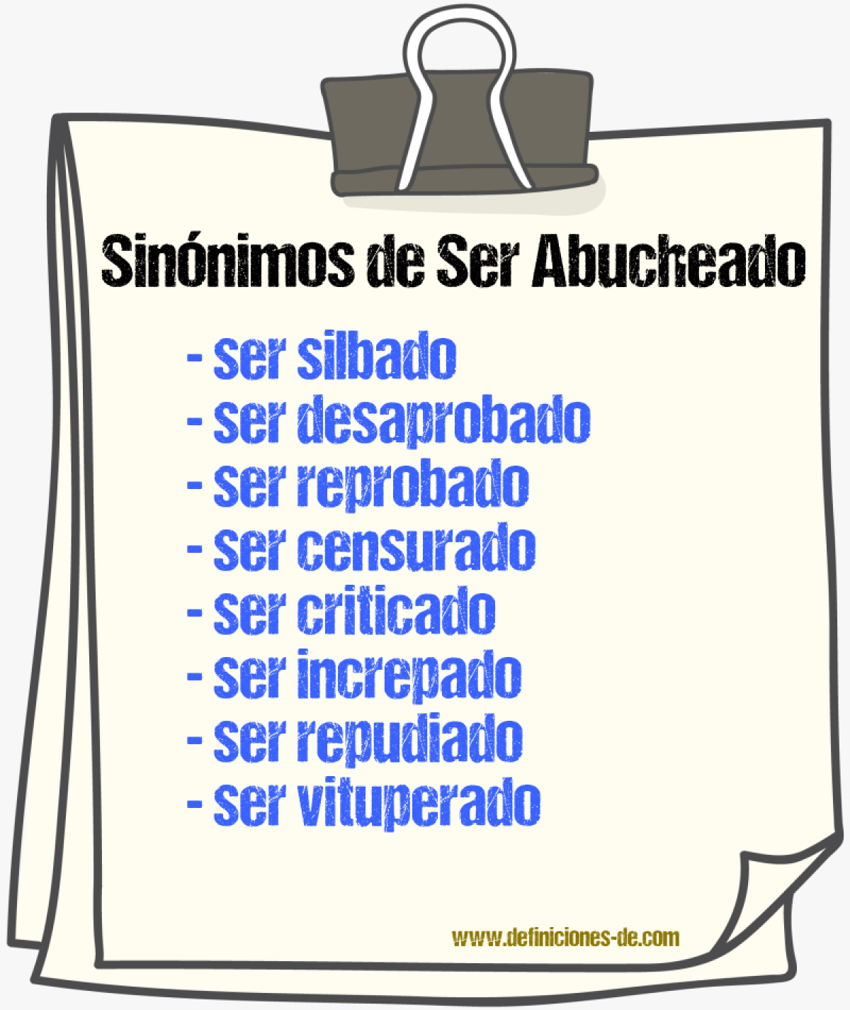 Sinónimos de ser abucheado