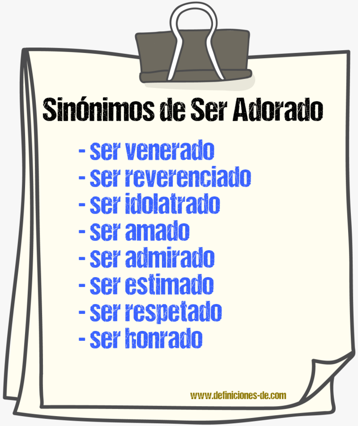 Sinónimos de ser adorado