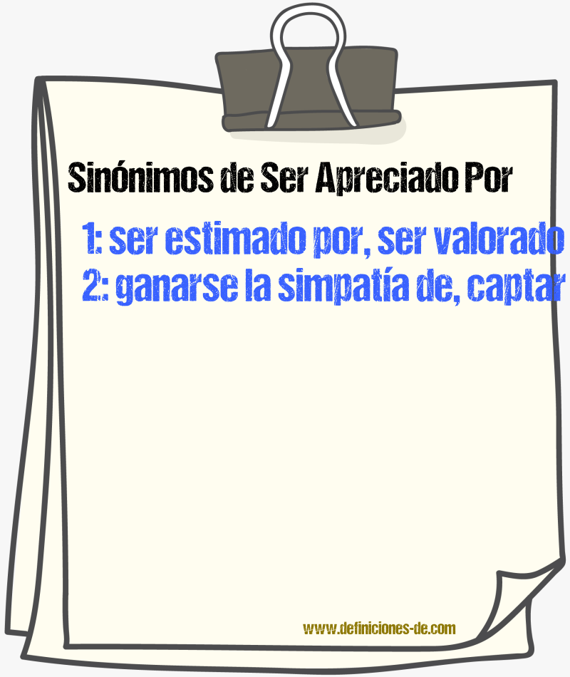 Sinónimos de ser apreciado por