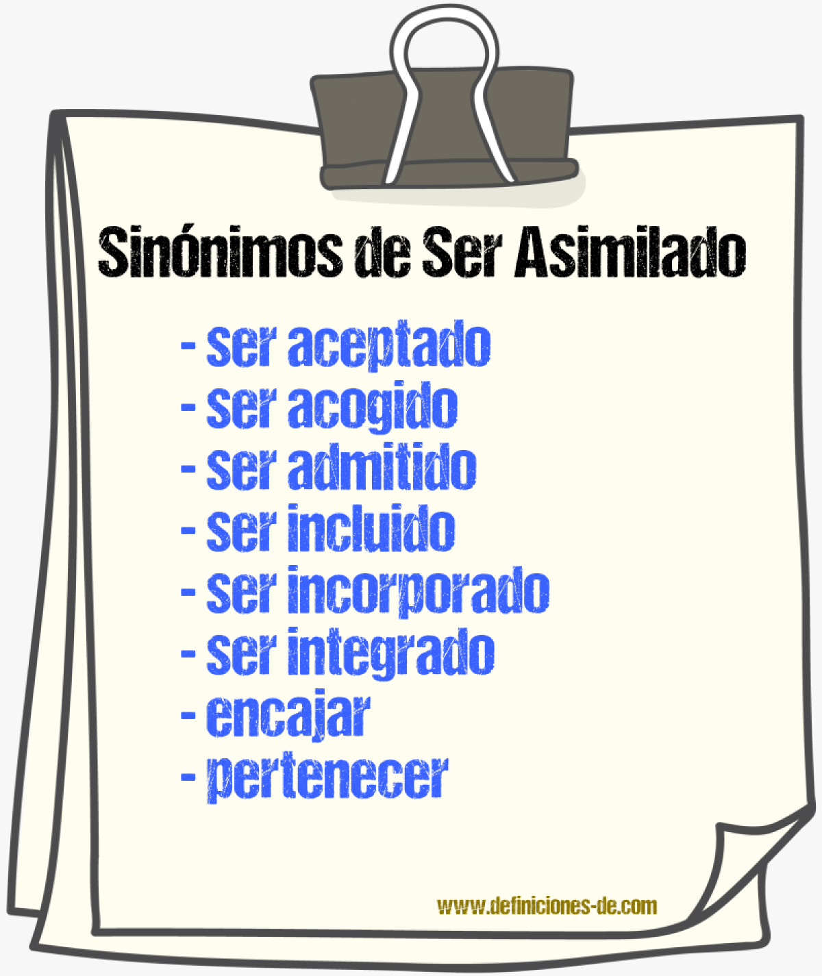 Sinónimos de ser asimilado