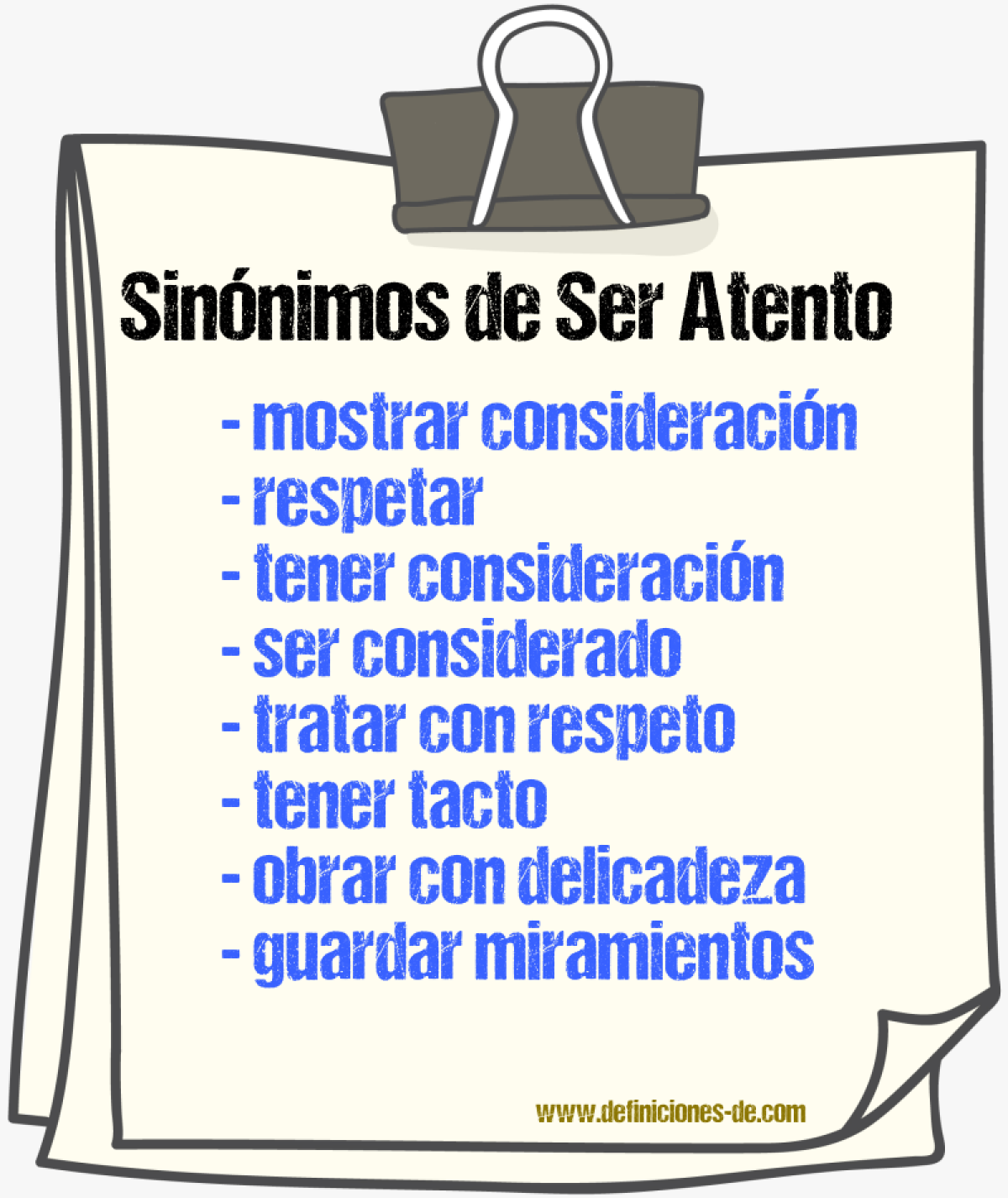 Sinónimos de ser atento