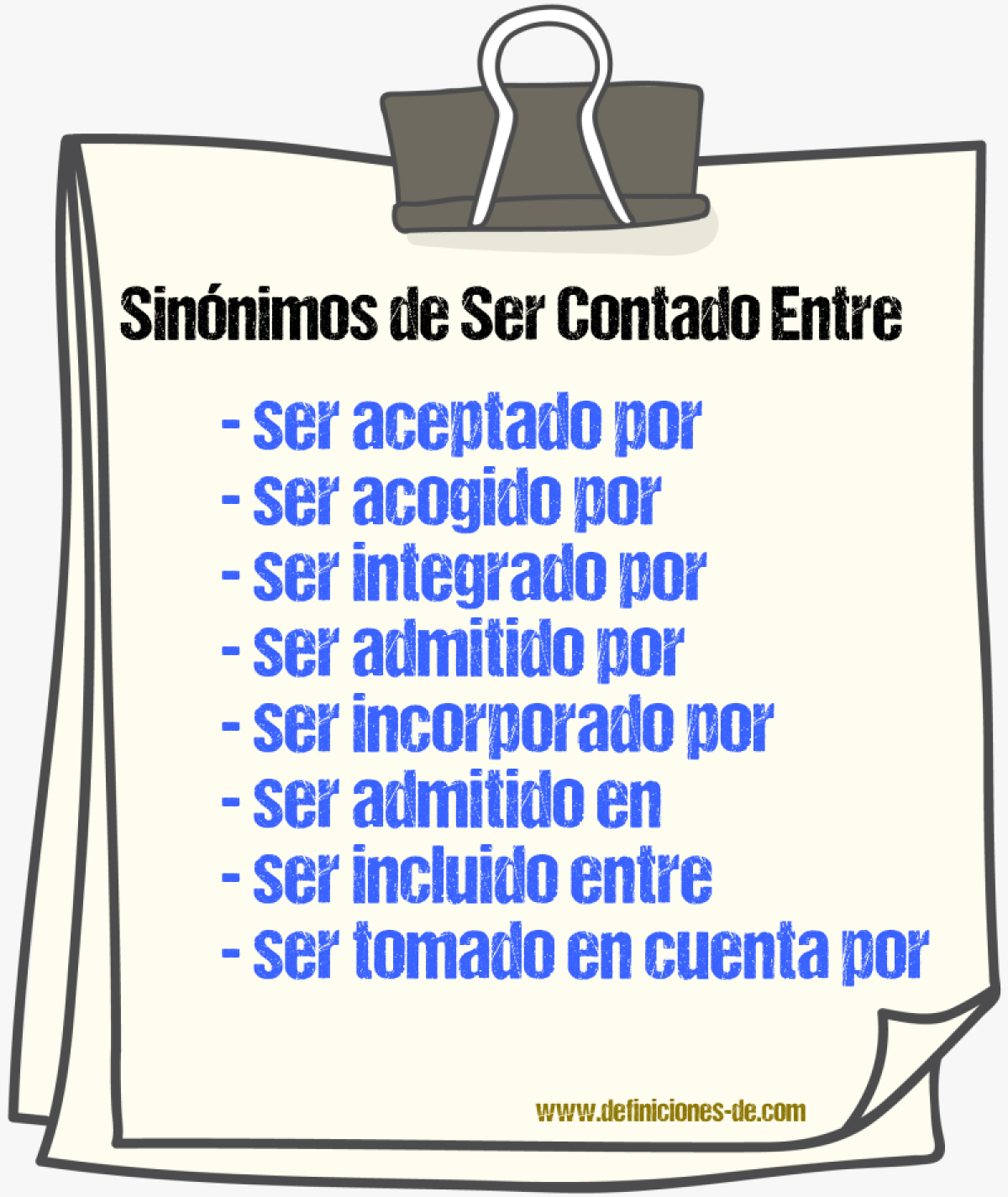 Sinónimos de ser contado entre