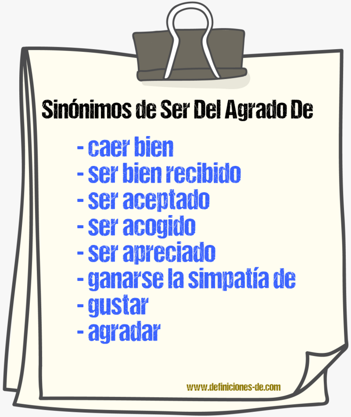 Sinónimos de ser del agrado de
