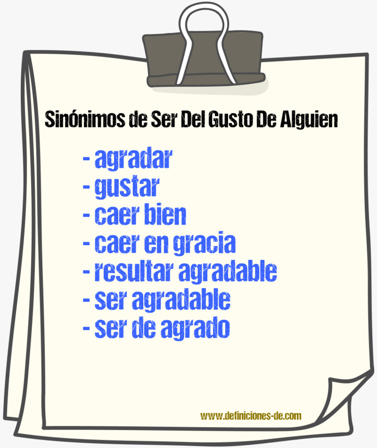 Sinónimos de ser del gusto de alguien
