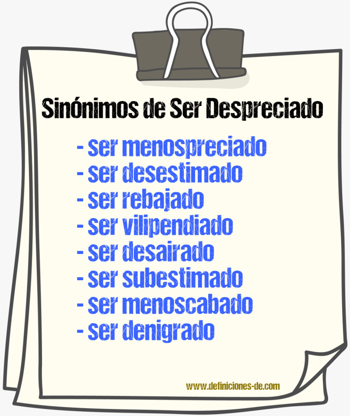 Sinónimos de ser despreciado