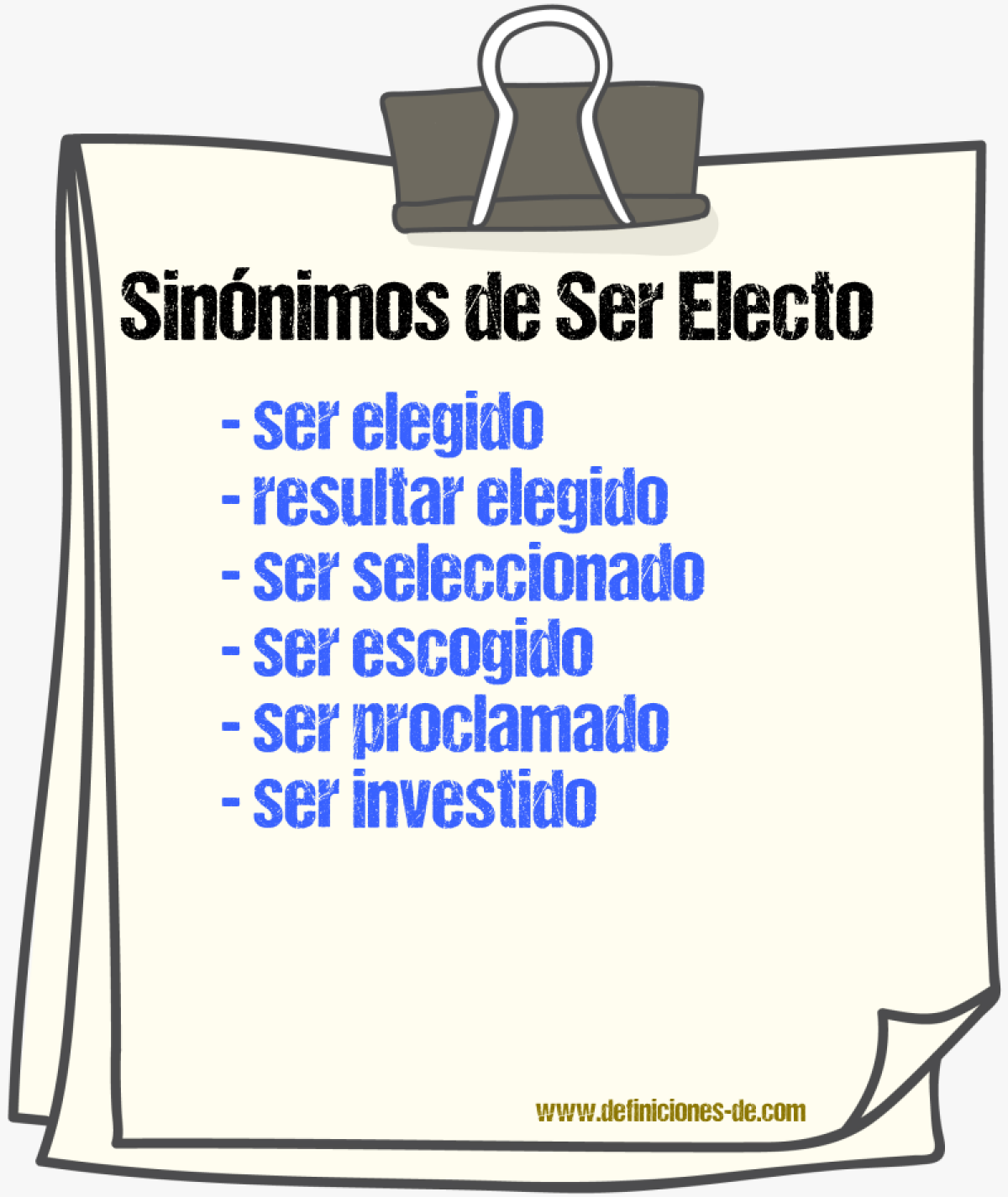 Sinónimos de ser electo