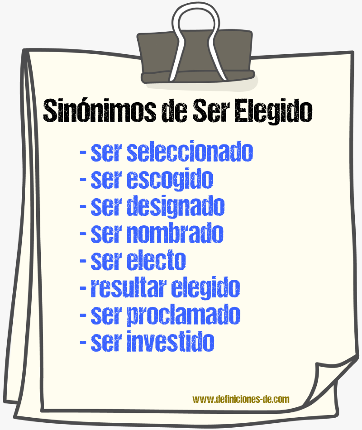 Sinónimos de ser elegido