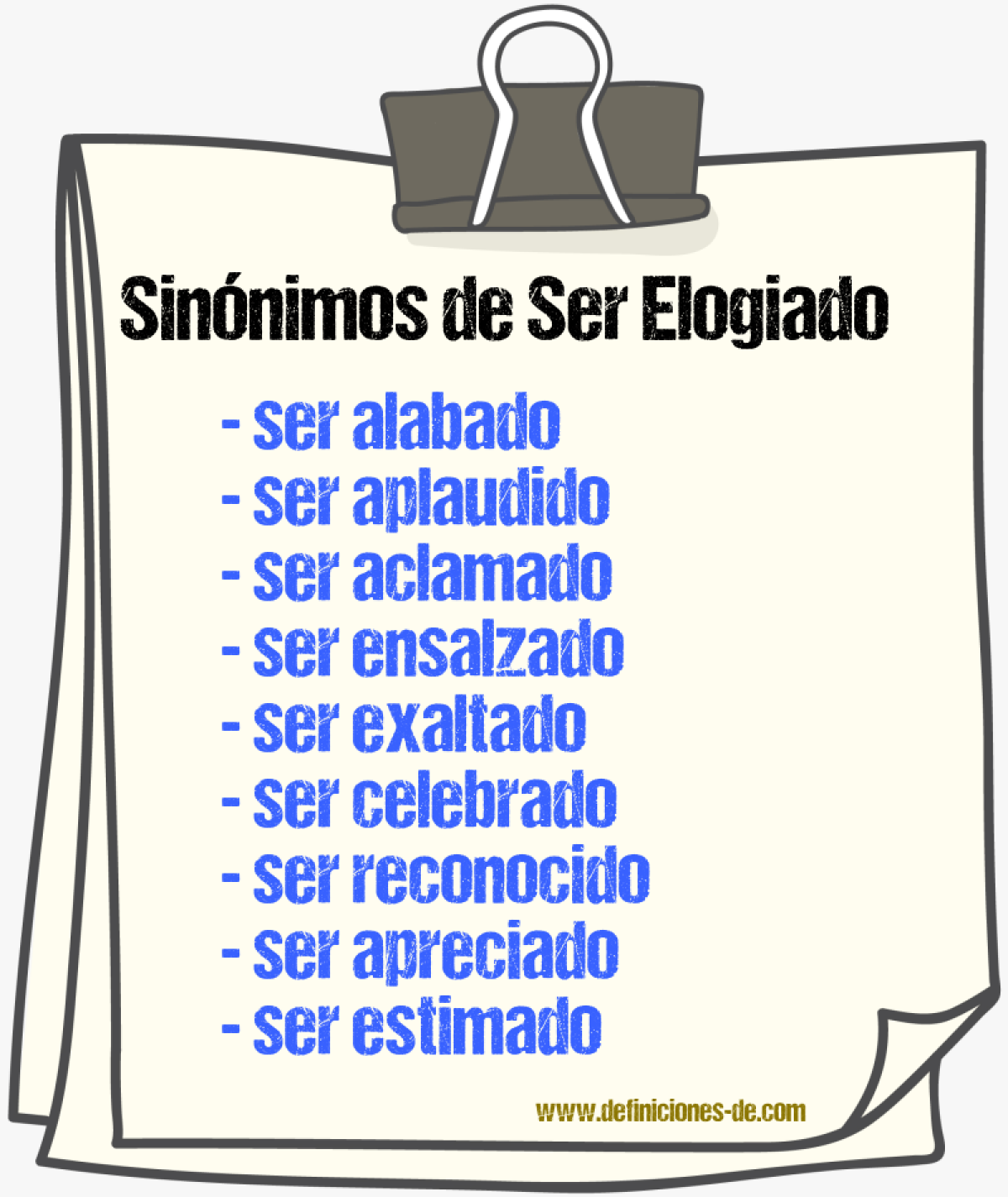 Sinónimos de ser elogiado