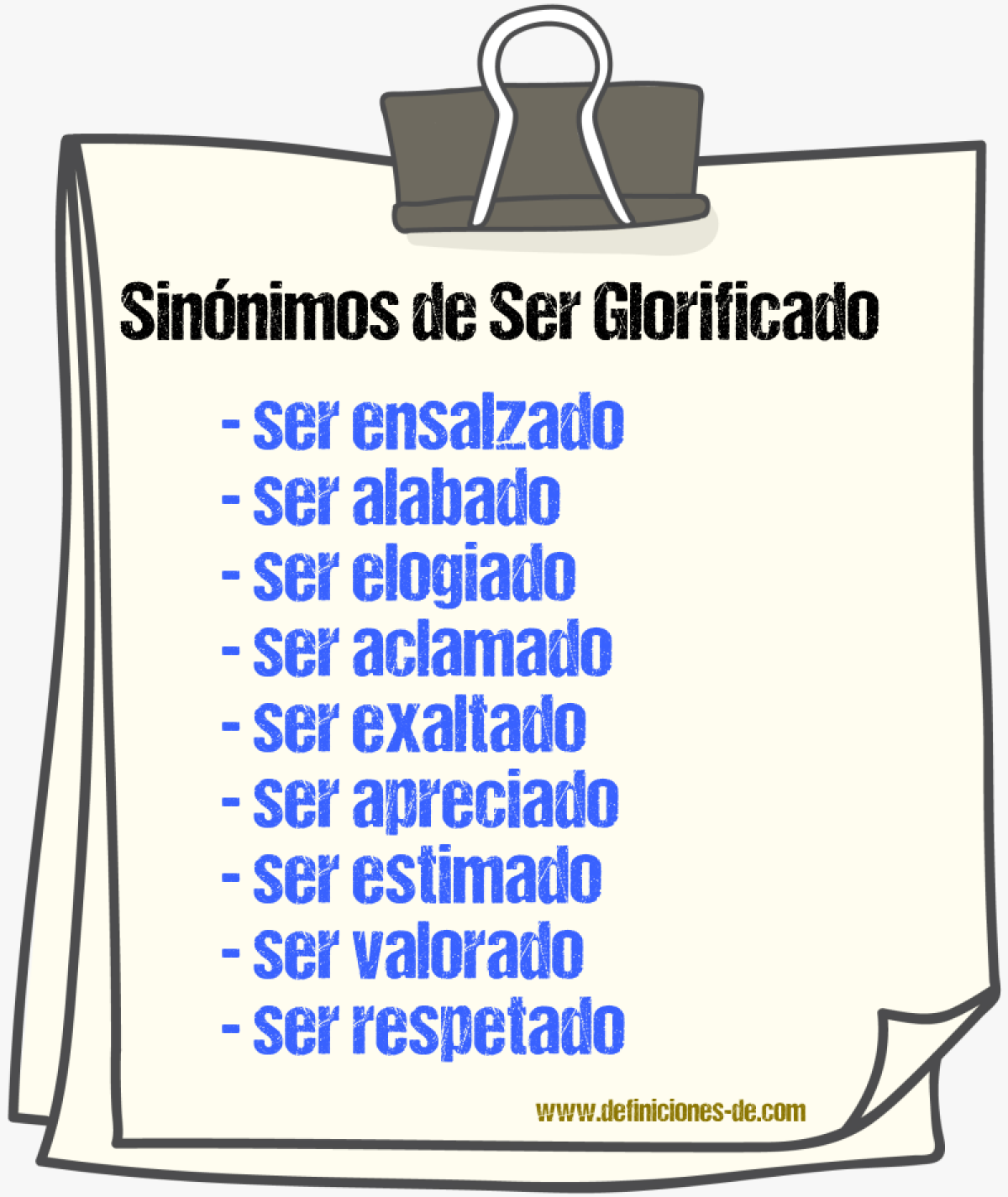 Sinónimos de ser glorificado