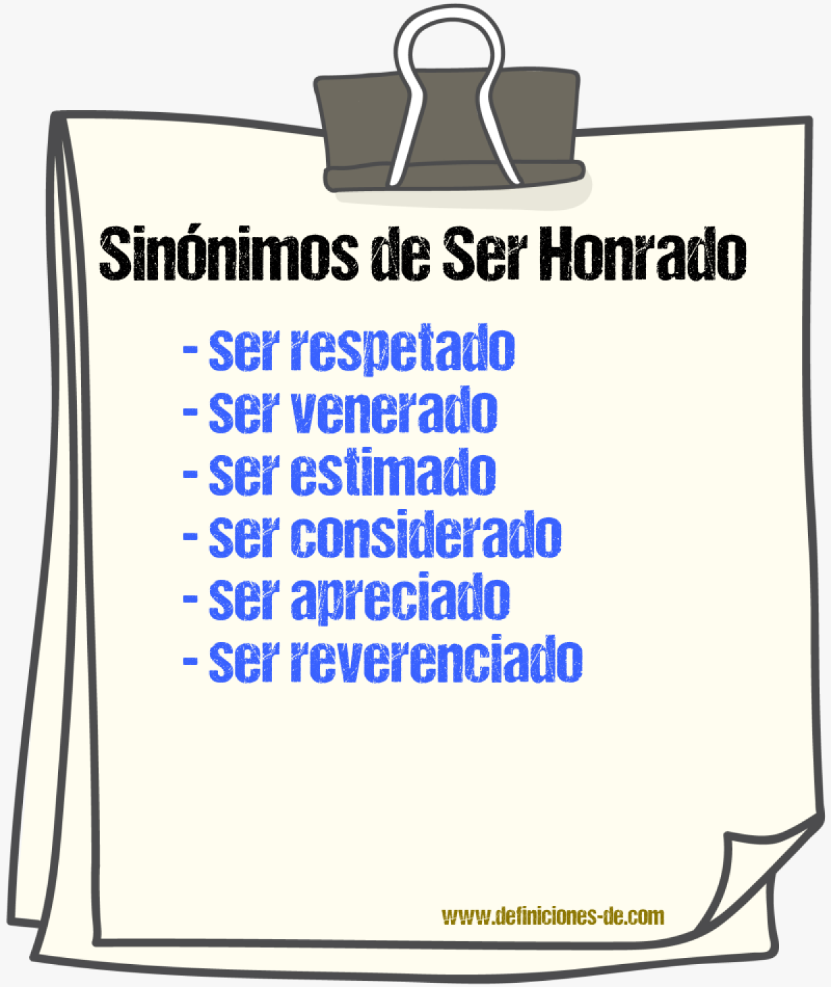 Sinónimos de ser honrado