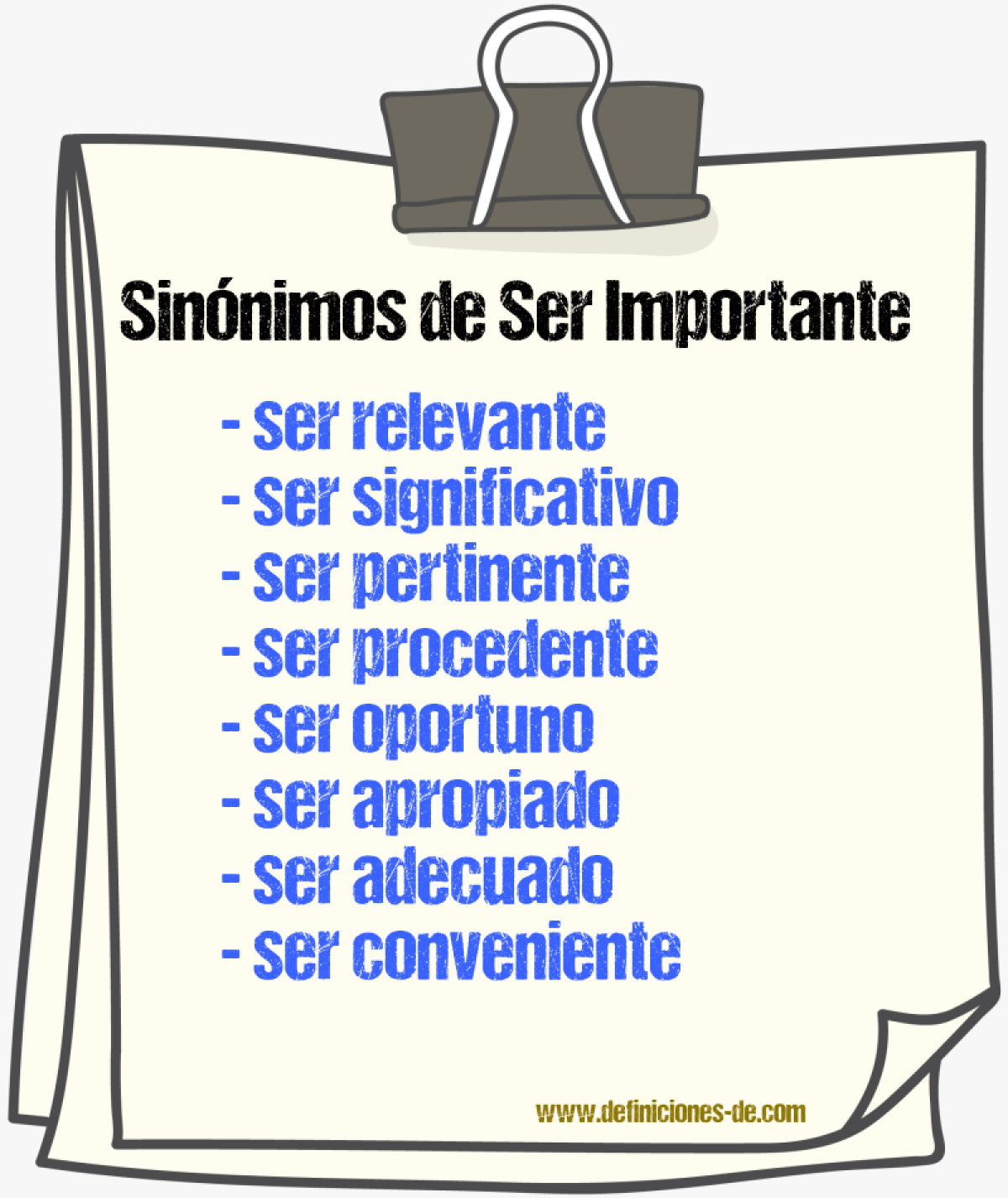 Sinónimos de ser importante