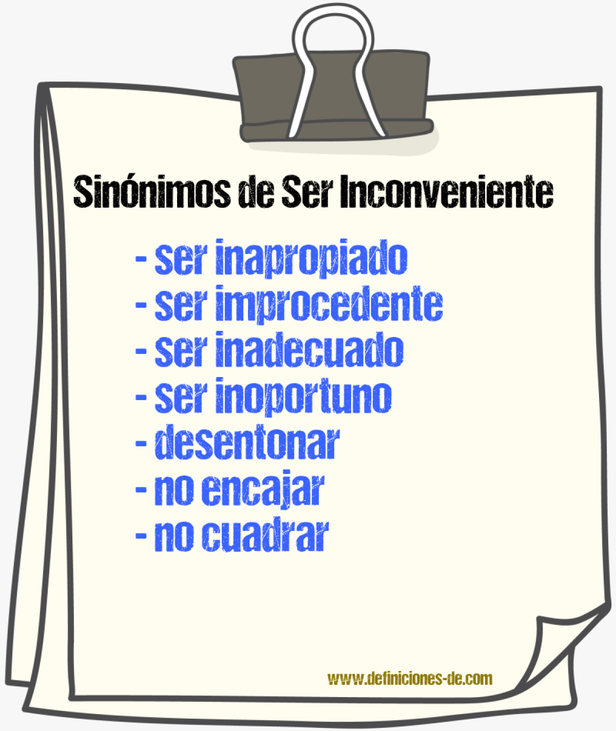 Sinónimos de ser inconveniente
