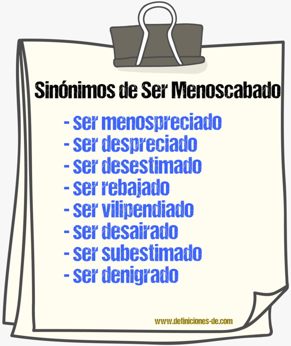 Sinónimos de ser menoscabado
