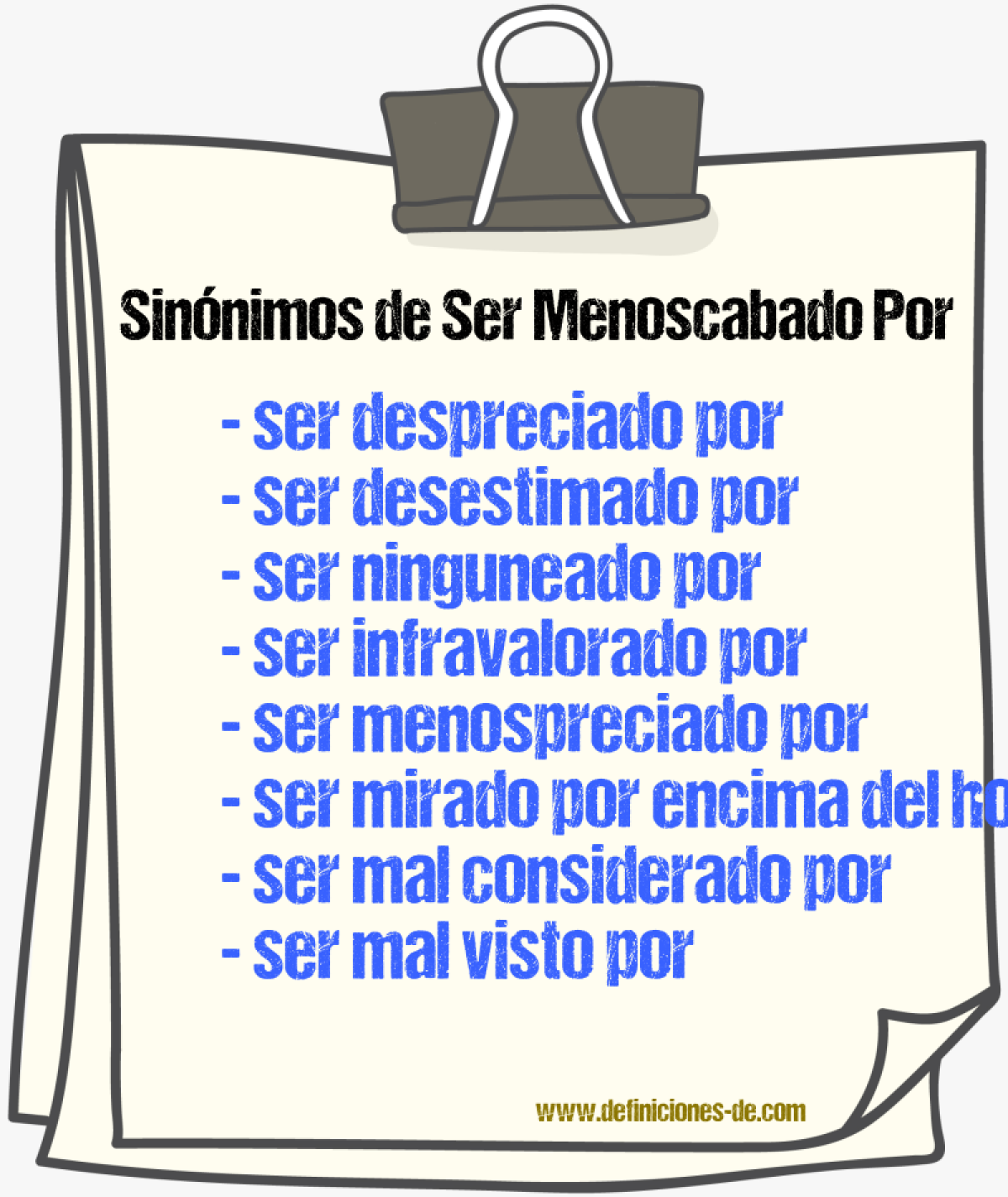 Sinónimos de ser menoscabado por