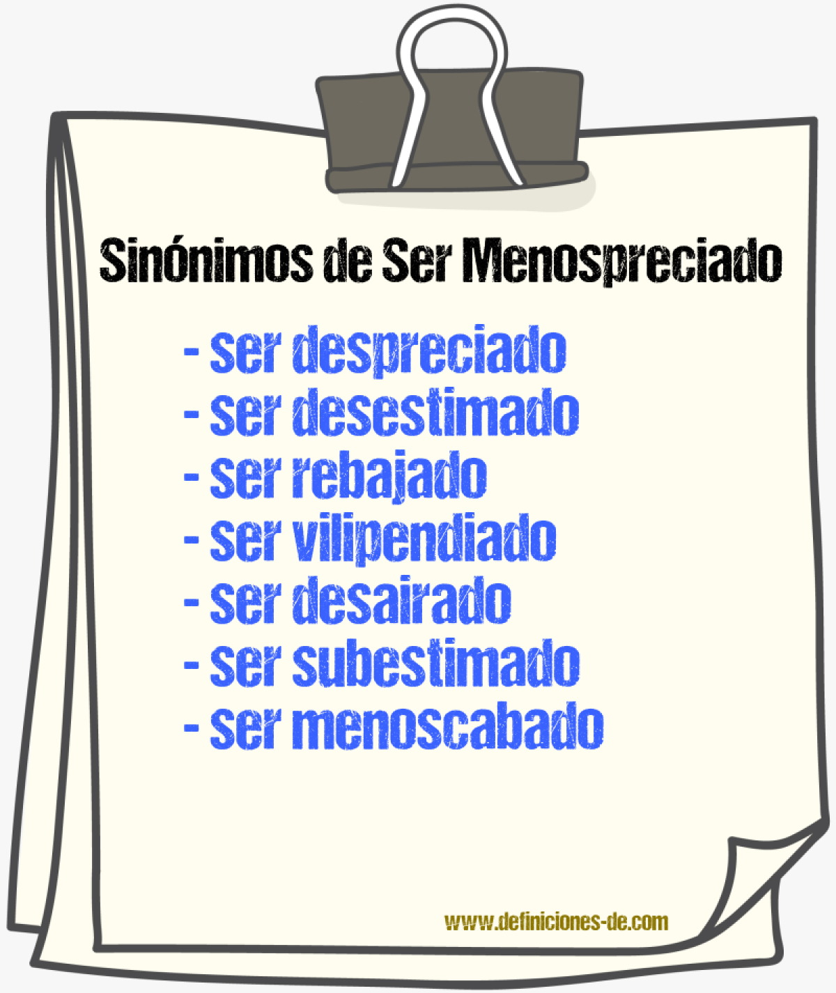Sinónimos de ser menospreciado