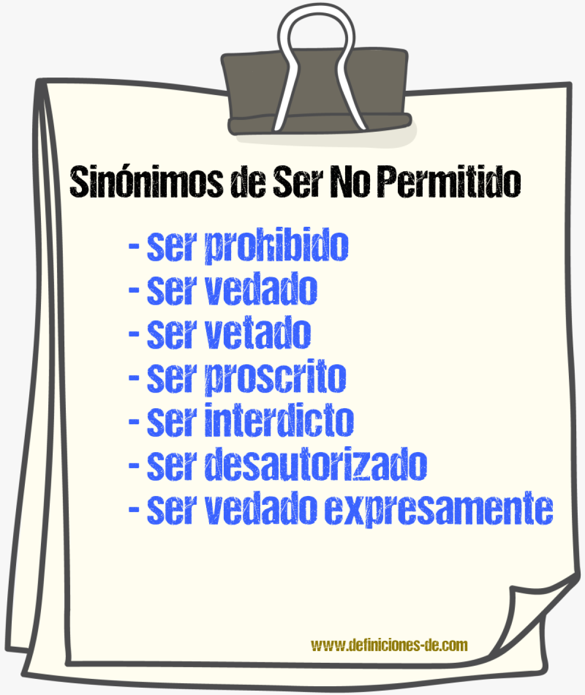 Sinónimos de ser no permitido