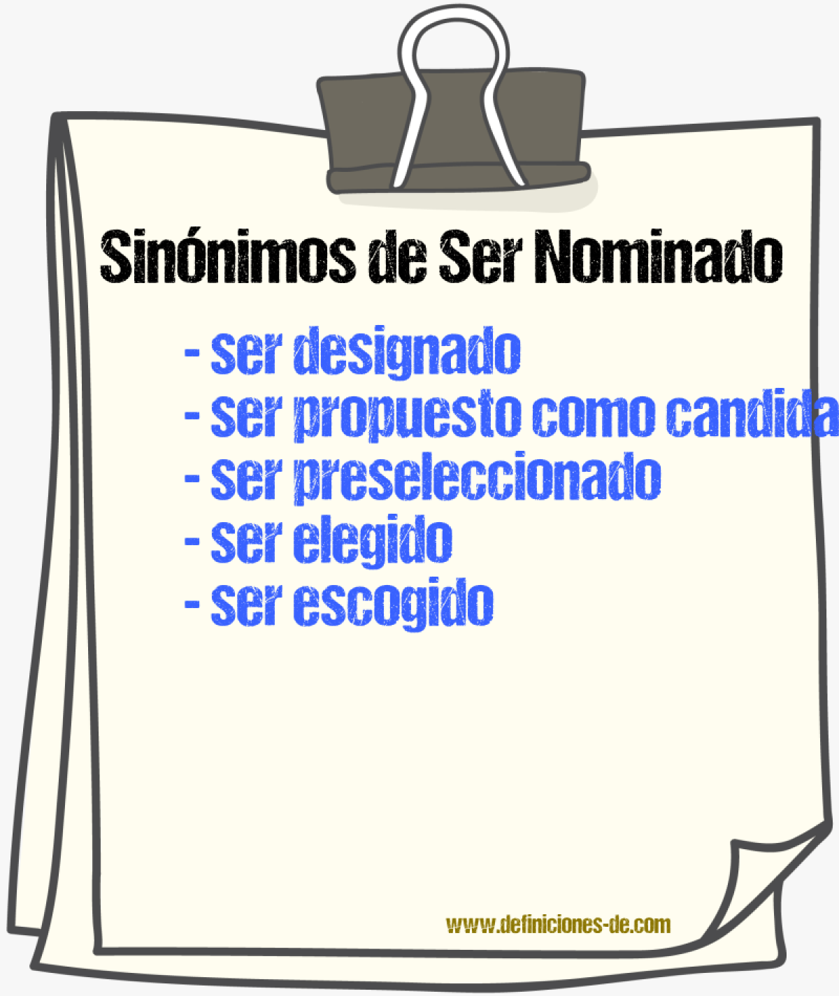 Sinónimos de ser nominado