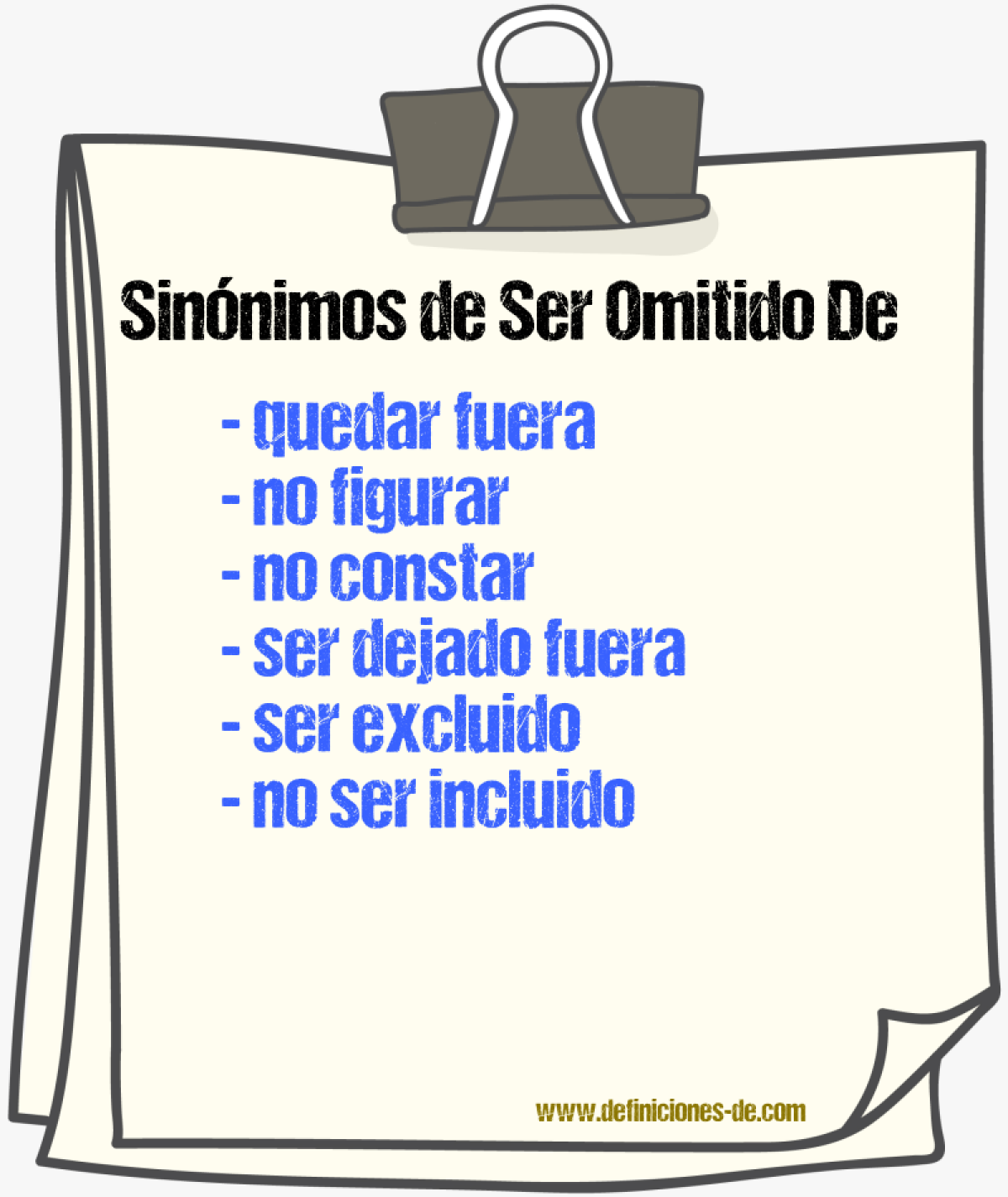 Sinónimos de ser omitido de