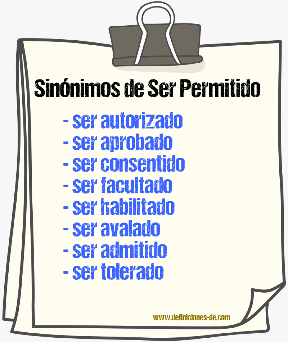 Sinónimos de ser permitido