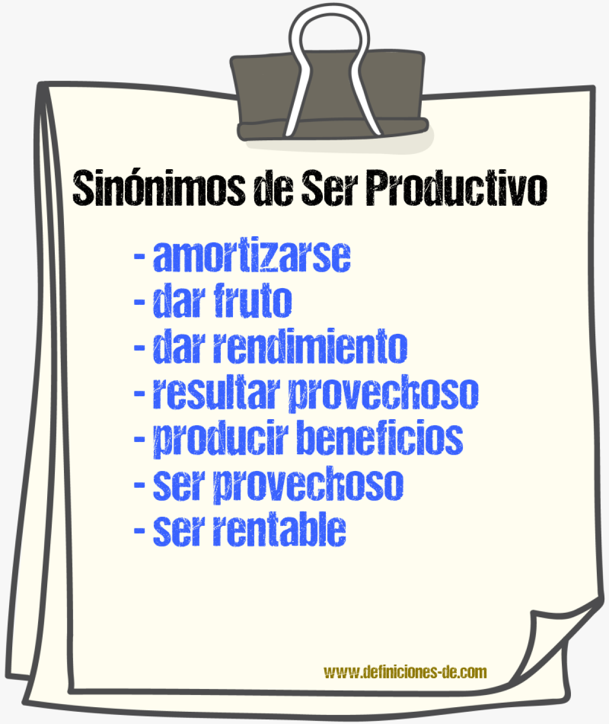Sinónimos de ser productivo