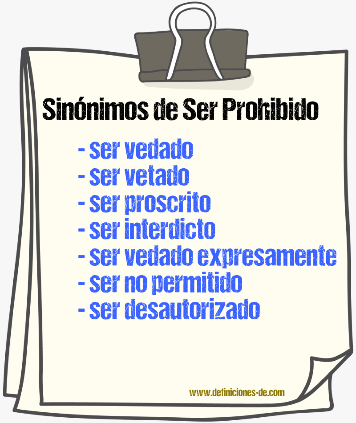 Sinónimos de ser prohibido