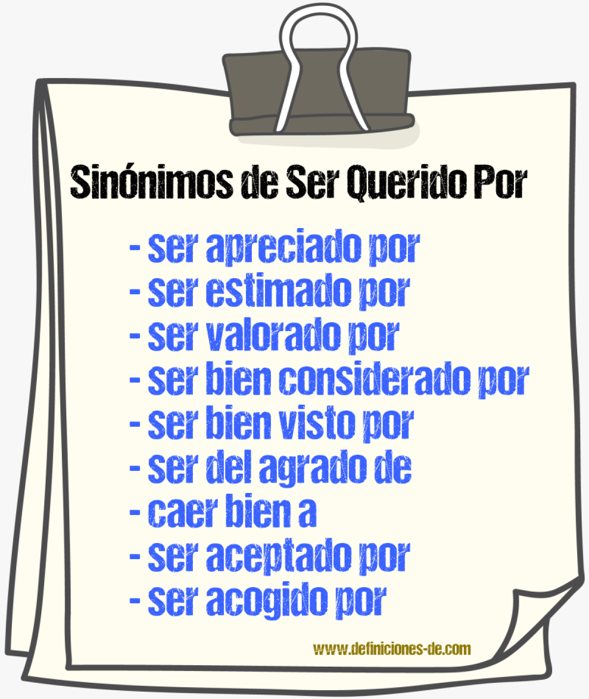 Sinónimos de ser querido por