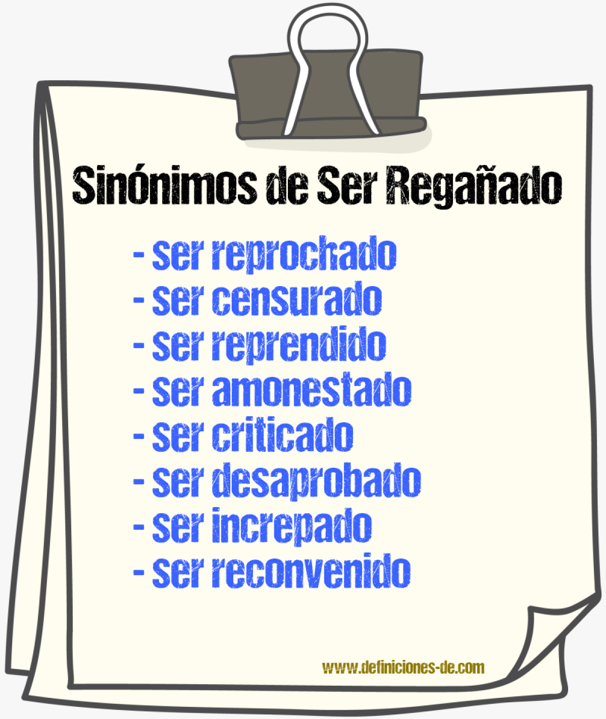 Sinónimos de ser regañado