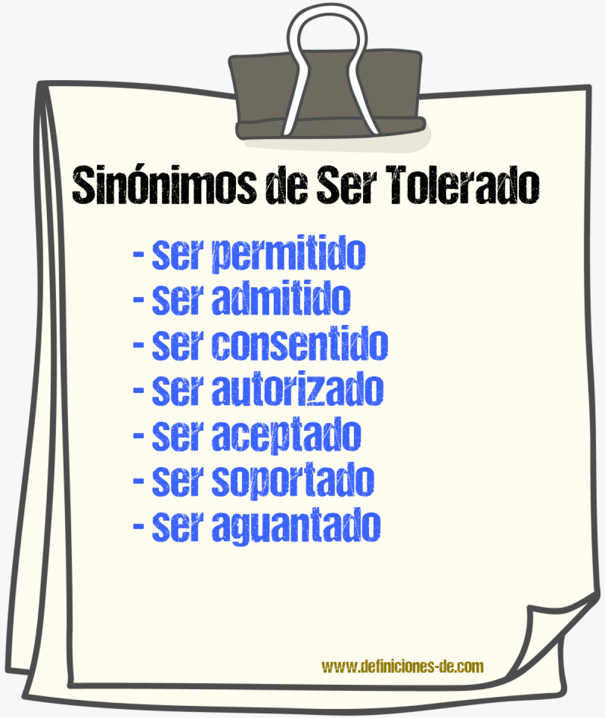 Sinónimos de ser tolerado