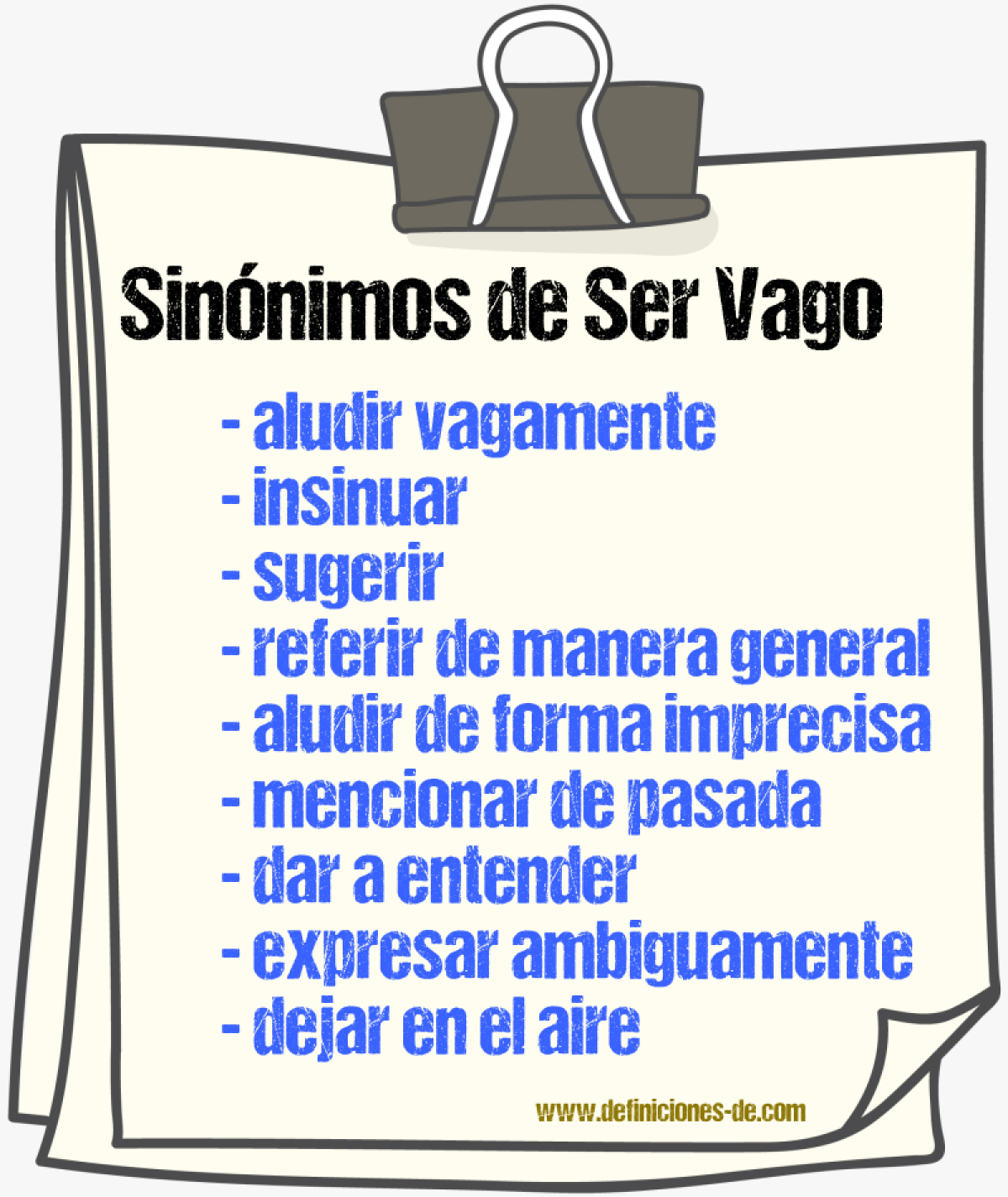 Sinónimos de ser vago