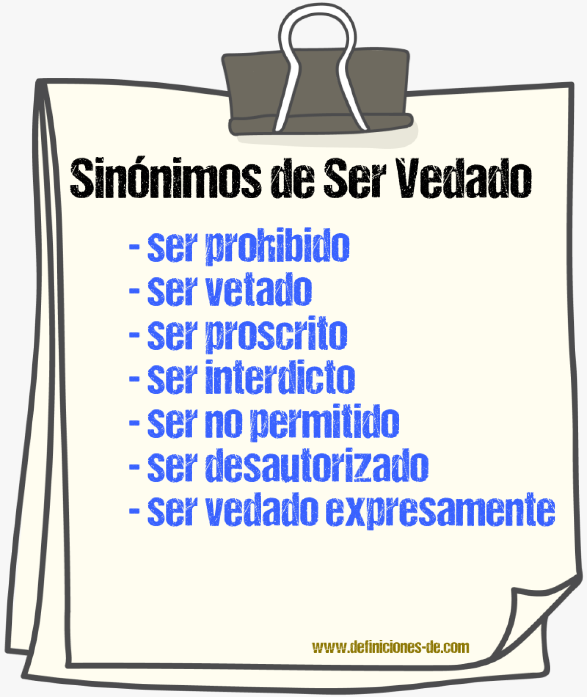 Sinónimos de ser vedado