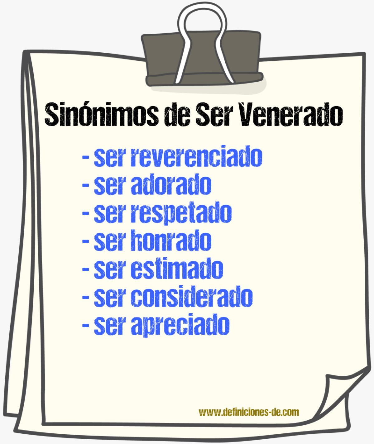 Sinónimos de ser venerado