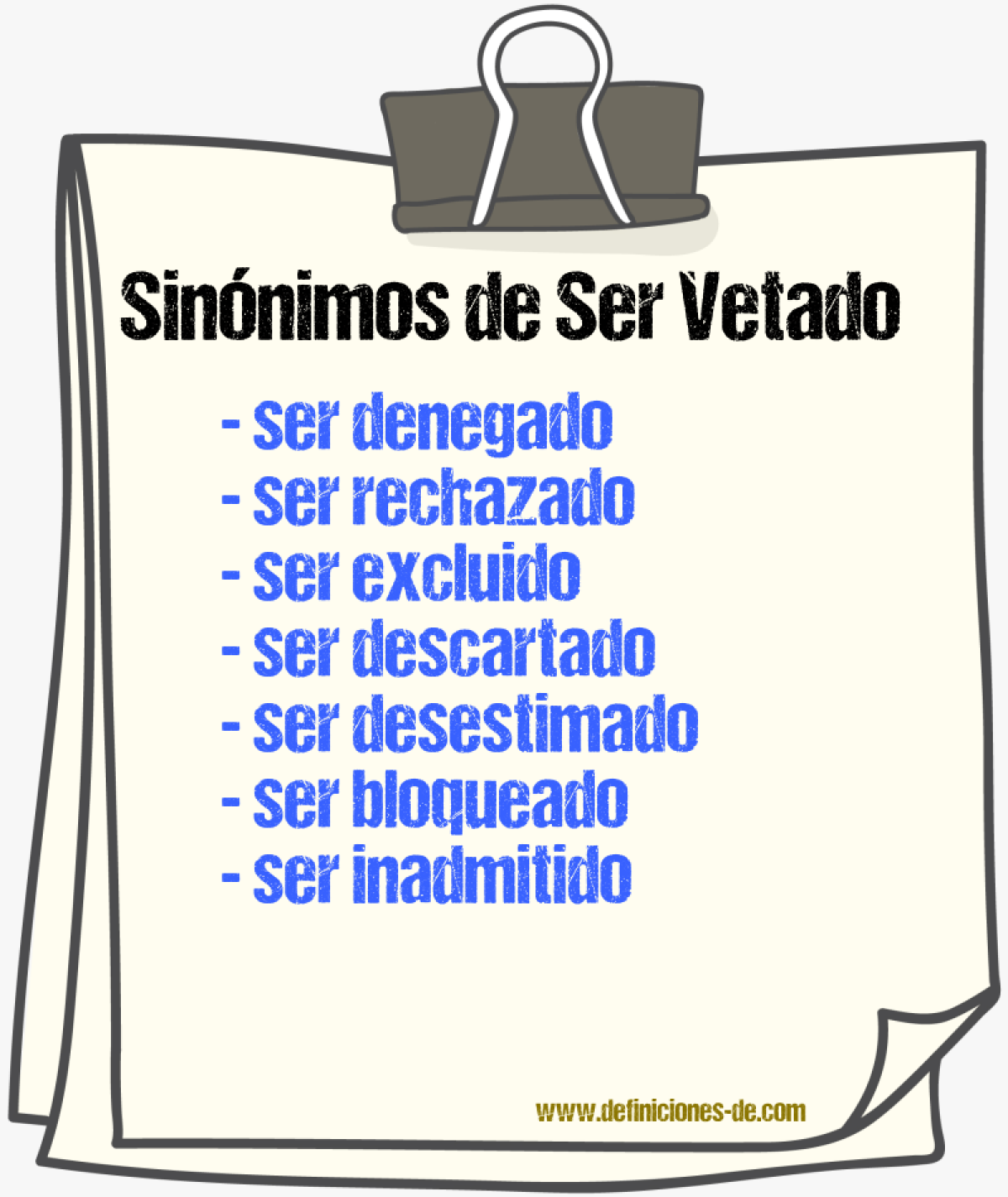 Sinónimos de ser vetado