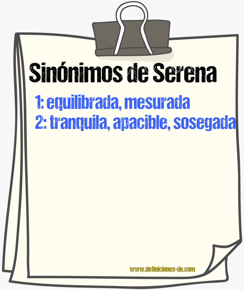 Sinónimos de serena