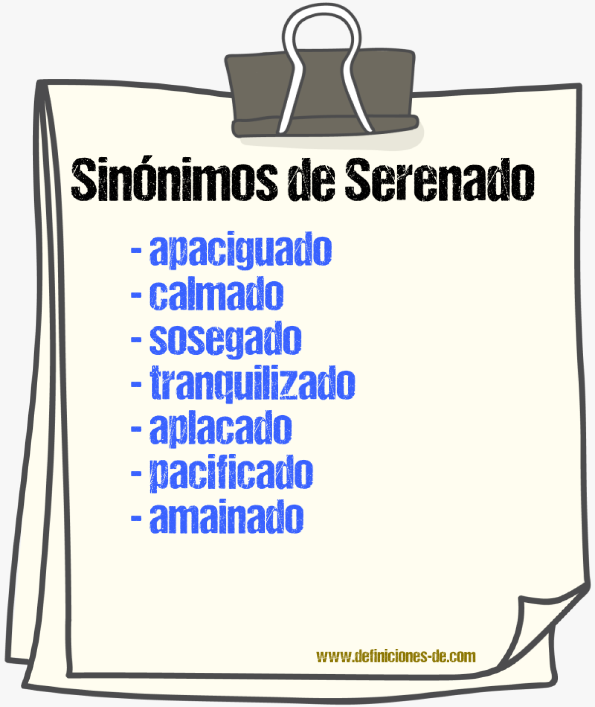 Sinónimos de serenado