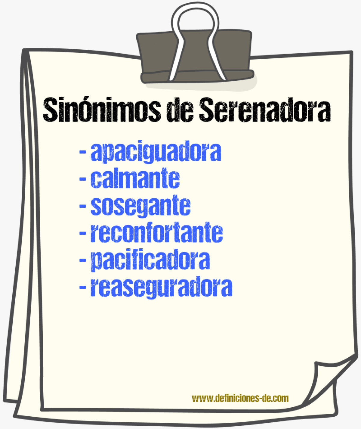 Sinónimos de serenadora