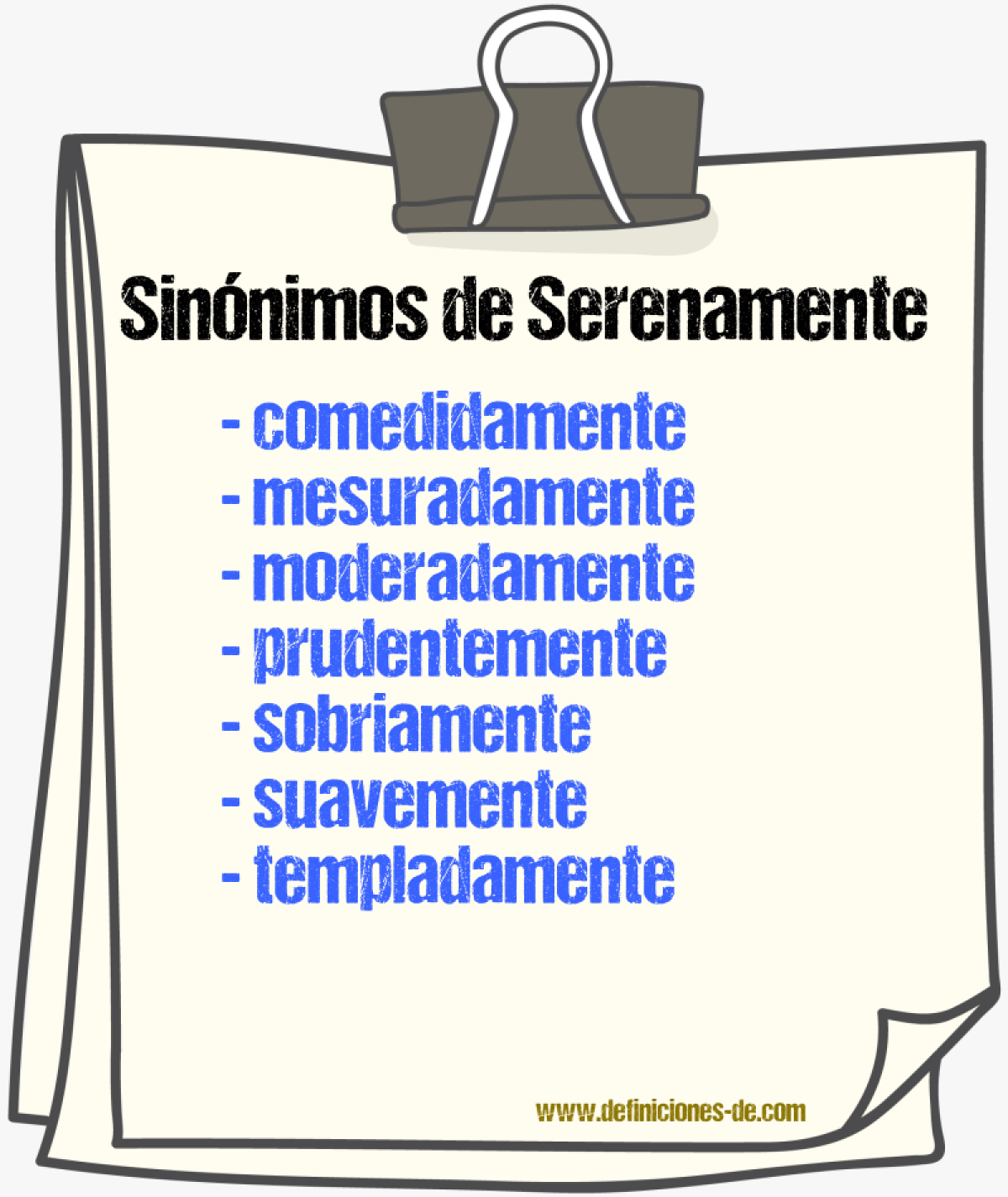 Sinnimos de serenamente