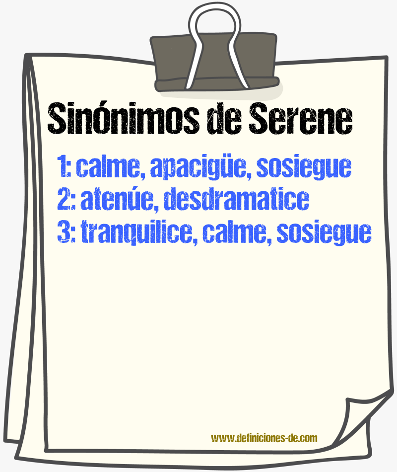 Sinónimos de serene