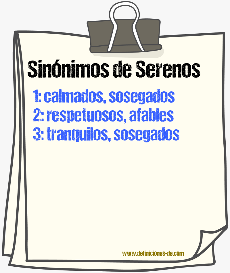 Sinónimos de serenos