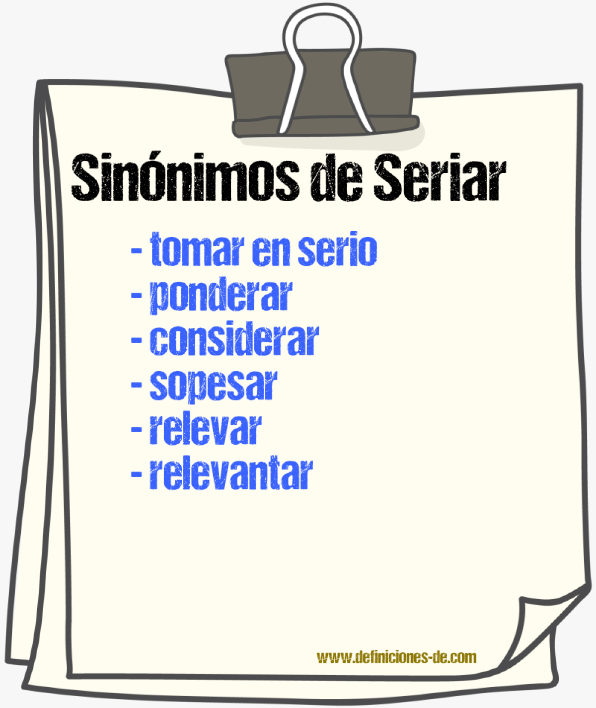 Sinónimos de seriar