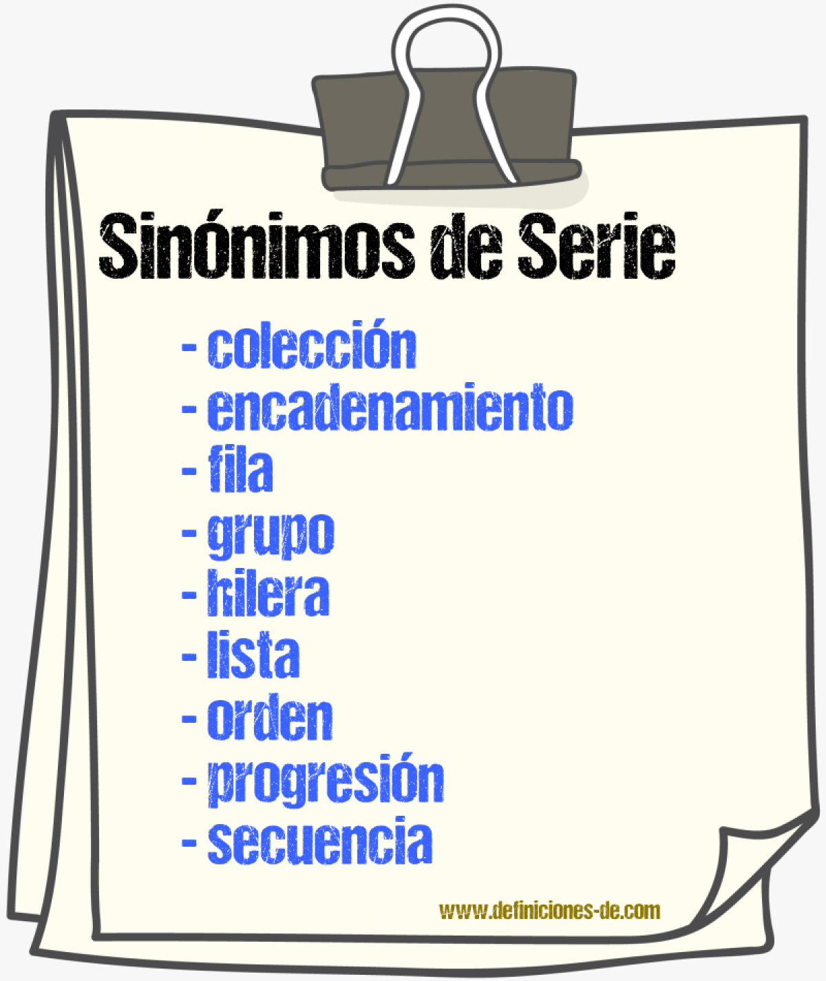 Sinnimos de serie