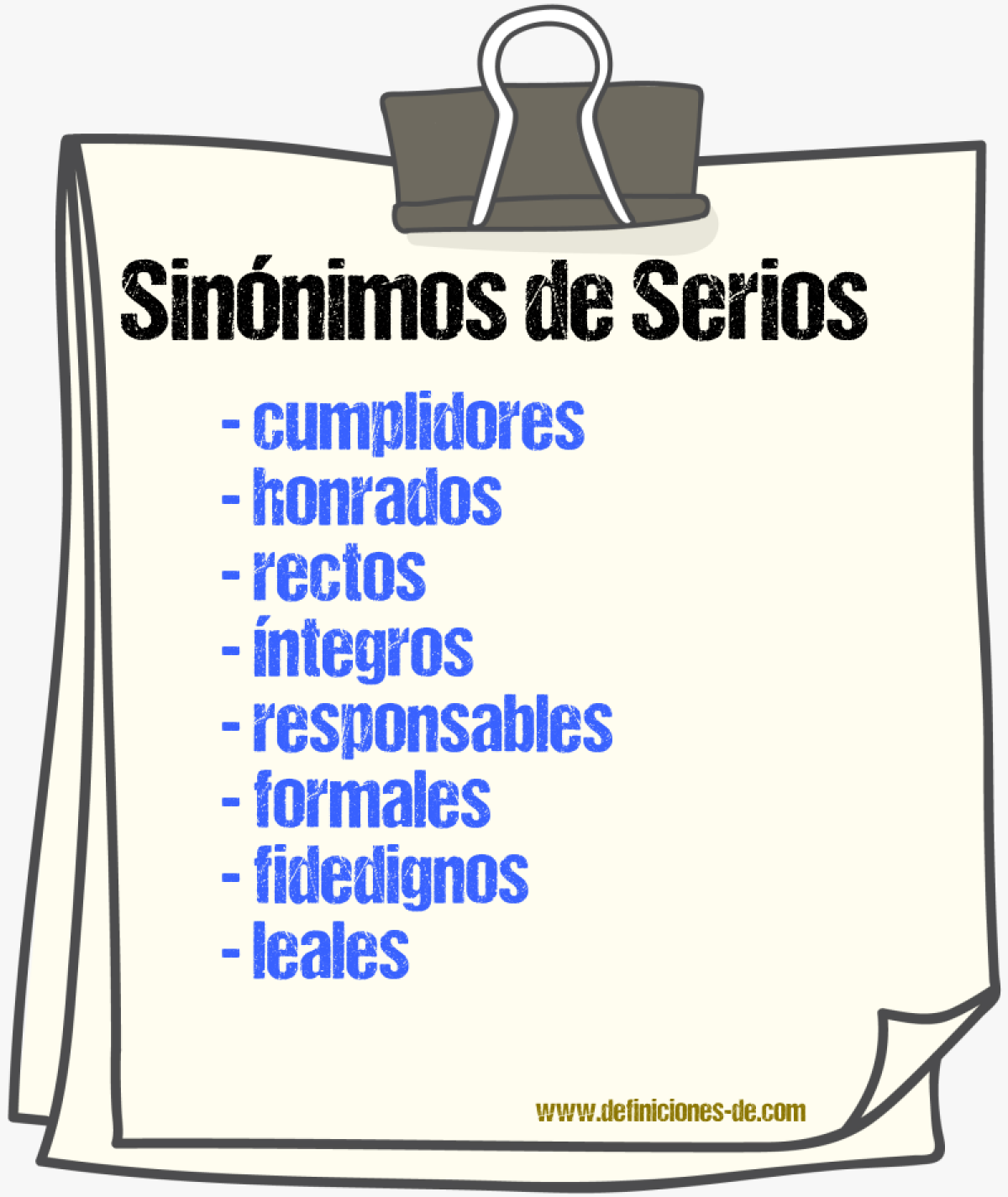Sinónimos de serios