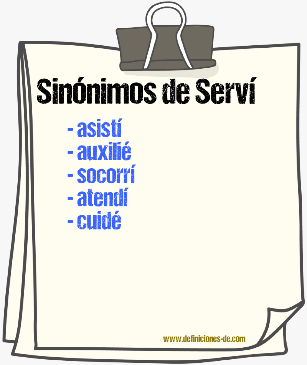 Sinónimos de serví