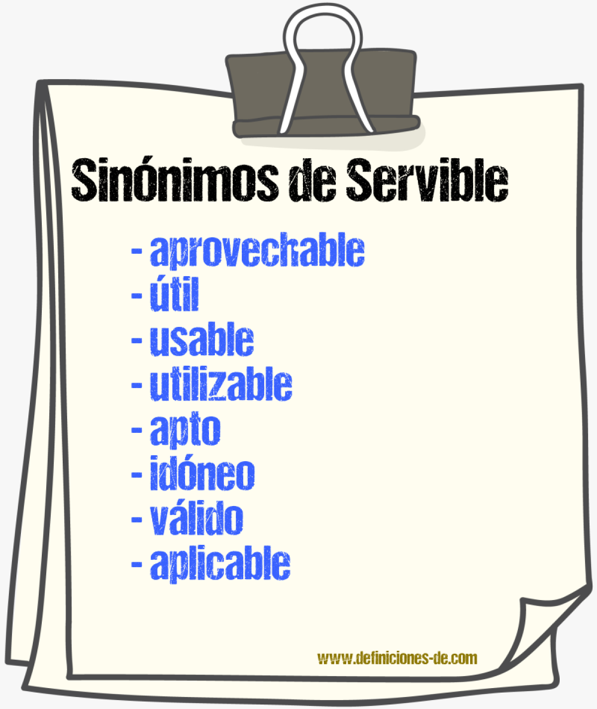 Sinónimos de servible