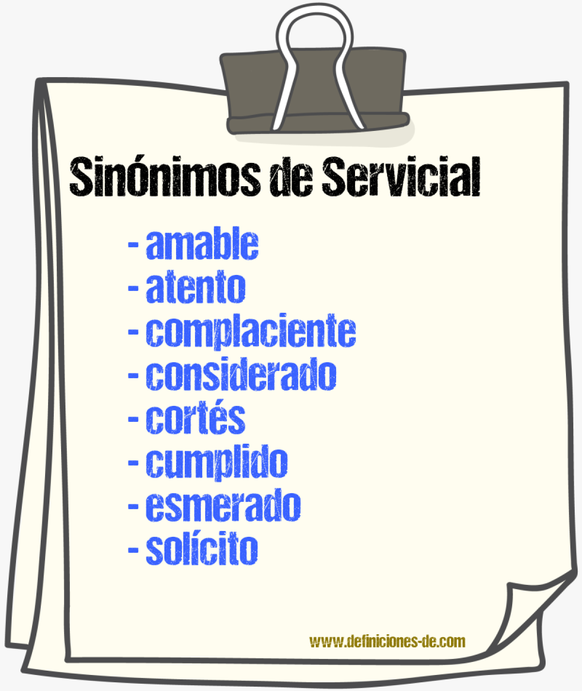 Sinónimos de servicial