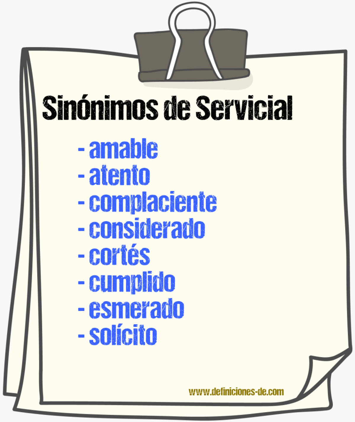 Sinnimos de servicial