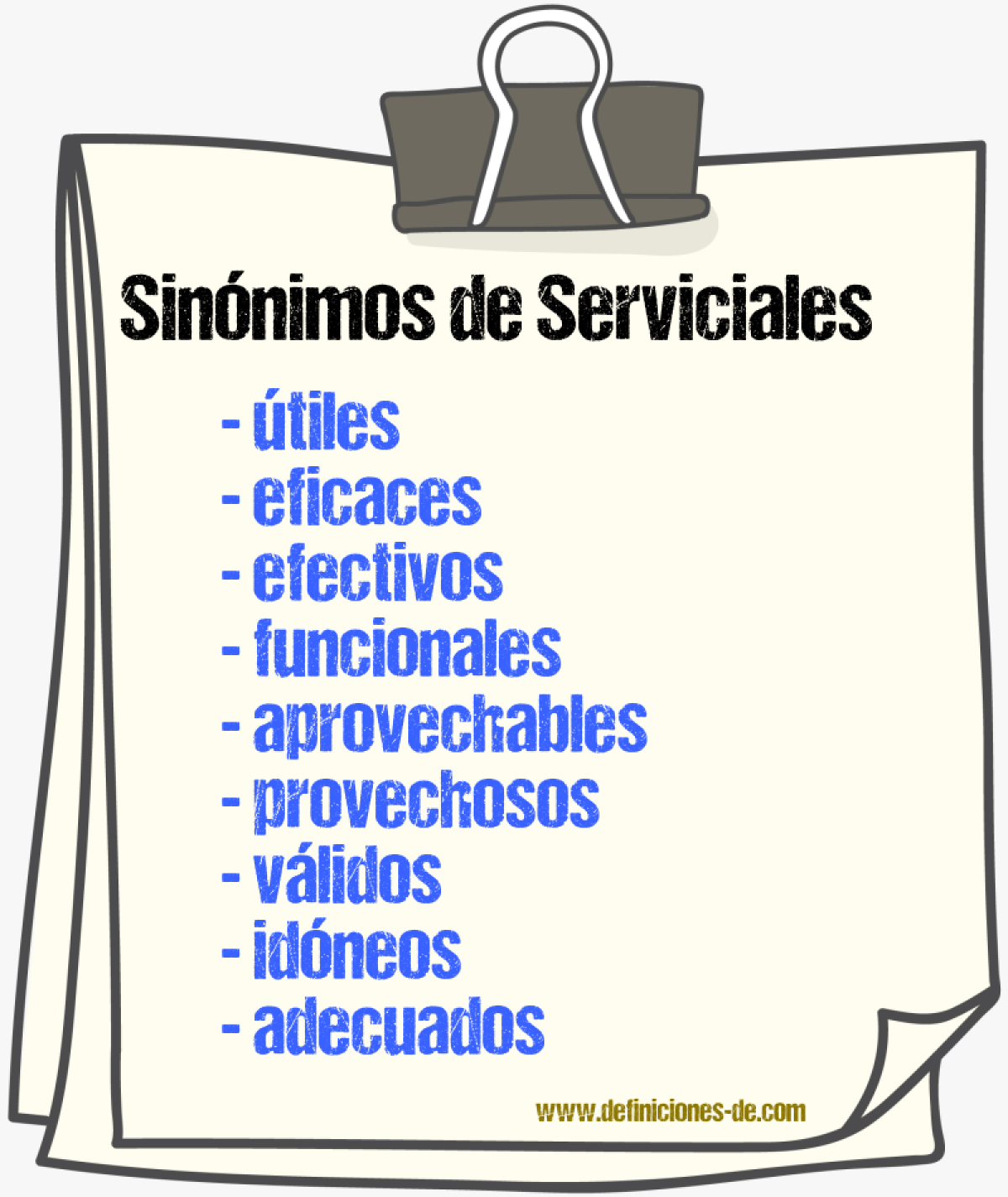 Sinónimos de serviciales