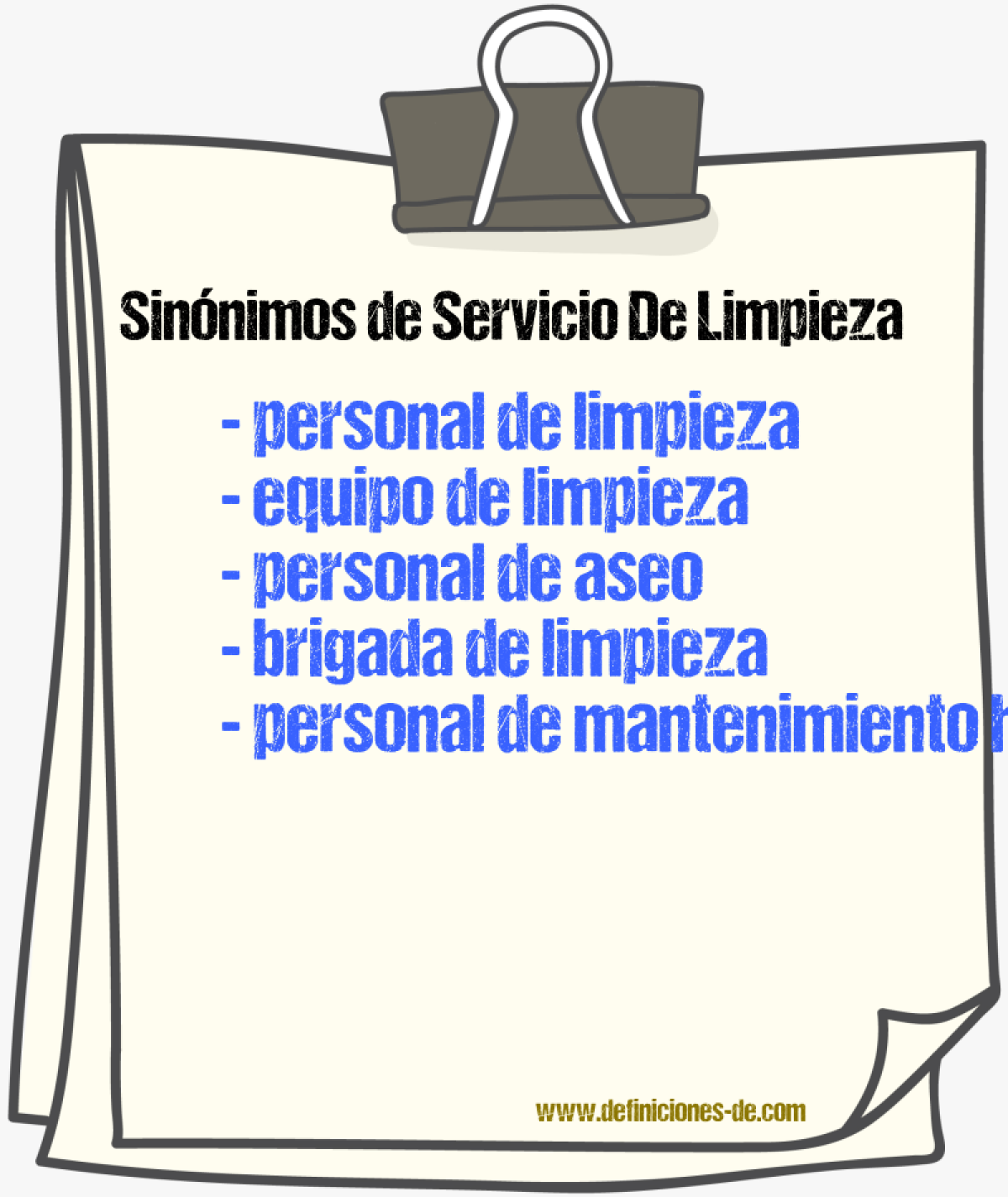 Sinónimos de servicio de limpieza